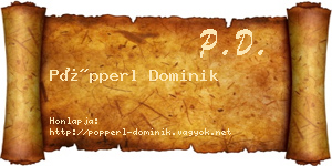 Pöpperl Dominik névjegykártya